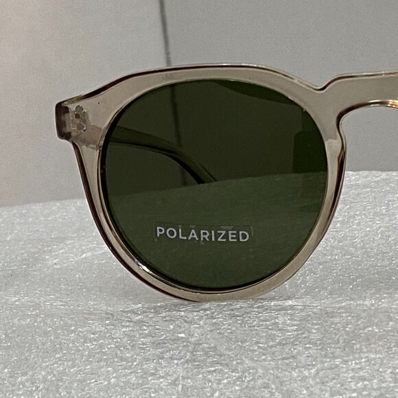 AIRE Nucleus Transparent Sand Sunglasses Khaki Polarized Lens Unisex NWT - Picture 9 of 10